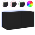 Móvel de Parede para Tv com Luzes LED 80x35x41 cm Preto