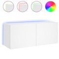 Móvel de Parede para Tv com Luzes LED 100x35x41 cm Branco