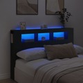 Cabeceira Cama C/ Leds 160x18,5x103,5 cm Deriv. Madeira Preto