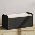 Banco de Arrumação com Almofadão 115x51x52 cm Vime Pe Preto