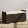 Banco de Arrumação com Almofadão 115x51x52 cm Vime Pe Castanho