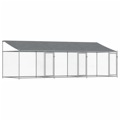 Jaula para Cão com Telhado/portas 6x2x2 M Aço Galvanizado Cinza