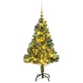 árvore de Natal Artificial C/ 150 Leds Conj. Bolas e Neve 120cm