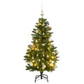 árvore Natal Artificial Articulada 150 Luzes LED e Bolas 120 cm