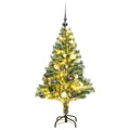 árvore de Natal Artificial C/ 150 Leds Conjunto Bolas e Neve 120cm