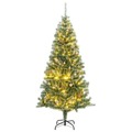 árvore Natal Artificial C/ 300 Luzes Led, Bolas e Neve 210 cm