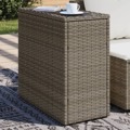 Mesa de Apoio Jardim C/ Tampo Vidro 58x27,5x55 cm Vime Pe Cinza