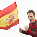 Bandeira Espanhola 60 X 90 cm com Mastro