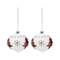 Bolas de Natal Christmas Planet 2003 8 cm (2 Uds) Cristal Branco