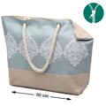 Bolsa Damasco Praia 54 X 36,5 X 14 cm