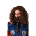 Peruca com Barba Viking Homem Castanho