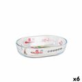 Travessa para o Forno Quttin 600 Ml Vidro Oval 17,6 X 12,7 X 4 cm (6 Unidades)