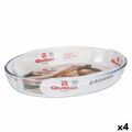 Travessa para o Forno Quttin Transparente Vidro Oval 4,5 L 39,6 X 27,35 X 6,6 (4 Unidades)