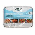 Bandeja com Tampa Algon Alumínio Retangular 890 Ml 22 X 16 X 4,5 cm (12 Unidades)