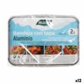 Bandeja com Tampa Algon Alumínio Retangular 890 Ml 22 X 16 X 4,5 cm (12 Unidades)