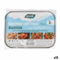 Bandeja com Tampa Algon Alumínio Retangular 590 Ml 19,5 X 14,5 X 4 cm (12 Unidades)