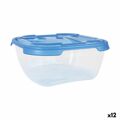 Conjunto de Lancheiras Tontarelli Nuvola 1 L Azul Quadrado 3 Peças (12 Unidades)