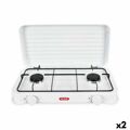 Fogão a Gás Algon com Tampa Branco 4400 W 55 X 7 X 32 cm (2 Unidades)