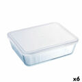 Lancheira Retangular com Tampa Pyrex Cook & Freeze 22,5 X 17,5 X 6,5 cm 1,5 L Transparente Silicone Vidro (6 Unidades)