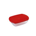 Lancheira Retangular com Tampa ô Cuisine Cook & Store Vermelho 1,1 L 23 X 15 X 6,5 cm Silicone Vidro (6 Unidades)