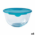 Lancheira Redonda com Tampa Pyrex Cook & Store Azul 15 X 15 X 8 cm 500 Ml Silicone Vidro (6 Unidades)