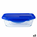 Lancheira Hermética Pyrex Cook & Go Azul 1,7 L 24 X 18 cm Vidro (5 Unidades)