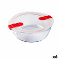 Lancheira Hermética Pyrex Cook & Heat Vermelho 2,3 L 26 X 23 X 8 cm Vidro (6 Unidades)