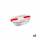 Lancheira Hermética Pyrex Cook & Heat Retangular 400 Ml 17 X 10 X 5 cm Transparente Vidro (5 Unidades)