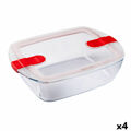 Lancheira Hermética Pyrex Cook & Heat 2,5 L Transparente Vidro (4 Unidades)