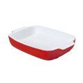 Travessa para o Forno Pyrex Signature Retangular Vermelho 29 X 19 X 7 cm Cerâmica Branco (6 Unidades)