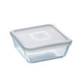 Lancheira Quadrada com Tampa Pyrex Cook & Freeze 850 Ml 14 X 14 cm Transparente Silicone Vidro (6 Unidades)