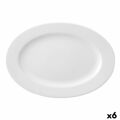 Plat Bord Ariane Prime Oval Cerâmica Branco (38 X 25 cm) (6 Unidades)