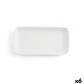 Recipiente de Cozinha Ariane Vital Coupe Retangular Cerâmica Branco (28 X 14 cm) (6 Unidades)