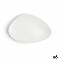 Plat Bord Ariane Antracita Triangular Cerâmica Branco (ø 29 cm) (6 Unidades)