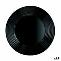 Plat Bord Luminarc Harena Preto Vidro (25 cm) (24 Unidades)