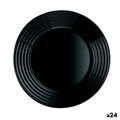 Prato de Sobremesa Luminarc Harena Preto Vidro (19 cm) (24 Unidades)