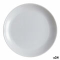 Plat Bord Luminarc Diwali Cinzento Vidro Vidro Temperado (25 cm) (24 Unidades)