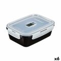 Lancheira Hermética Luminarc Pure Box Preto 1,22 L Vidro (6 Unidades)