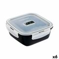 Lancheira Hermética Luminarc Pure Box Preto 1,22 L Vidro (6 Unidades)