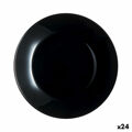 Prato de Jantar Luminarc Zelie Preto Vidro 25 cm (24 Unidades)