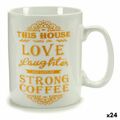 Caneca Coffee Porcelana Dourado Branco 500 Ml 24 Unidades