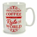 Caneca Coffee Porcelana Vermelho Branco 500 Ml 24 Unidades