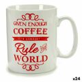 Caneca Coffee Porcelana Vermelho Branco 500 Ml 24 Unidades