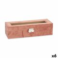 Caixa do Relógio Cor de Rosa Metal Veludo (30,5 X 8,5 X 11,5 cm) (6 Unidades)