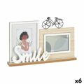 Moldura de Fotos Smile 2 Fotos Preto Castanho Madeira Mdf (6 Unidades) (40 X 27 X 6 cm)