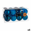 Conjunto de Bolas de Natal Azul Plástico (ø 8 cm) (6 Unidades)