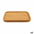 Bandeja de Aperitivos Quadrado Castanho Bambu 25 X 1,5 X 25 cm (12 Unidades)