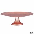 Tarteira Cor de Rosa Vidro 32,5 X 11 X 32,5 cm (4 Unidades)