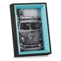 Moldura de Fotos 3 X 17 X 12 cm Cristal Preto Azul Madeira Mdf (6 Unidades)