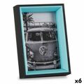 Moldura de Fotos 3 X 17 X 12 cm Cristal Preto Azul Madeira Mdf (6 Unidades)